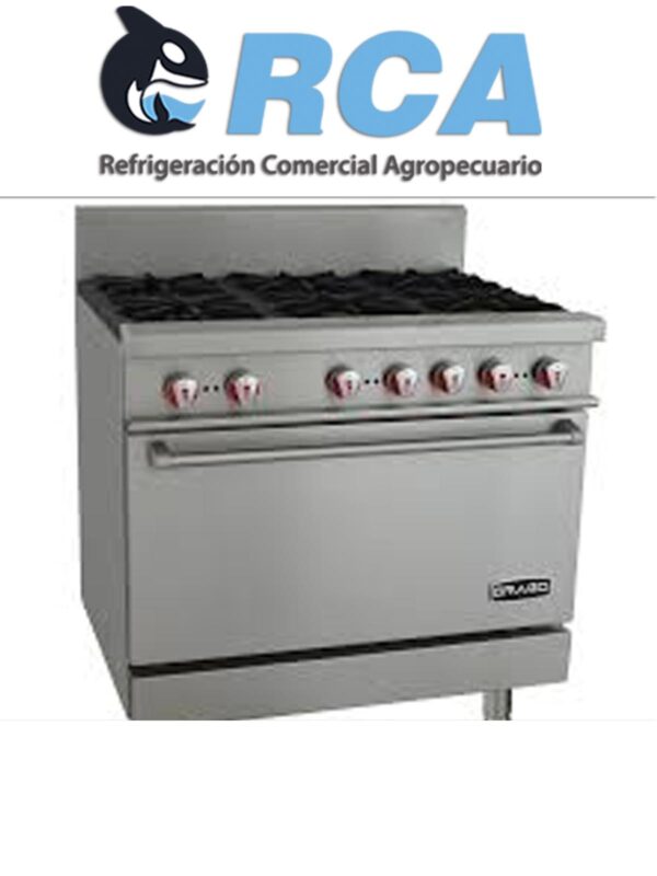 Estufa CG-61 Drago con 6 Quemadores A Inox.