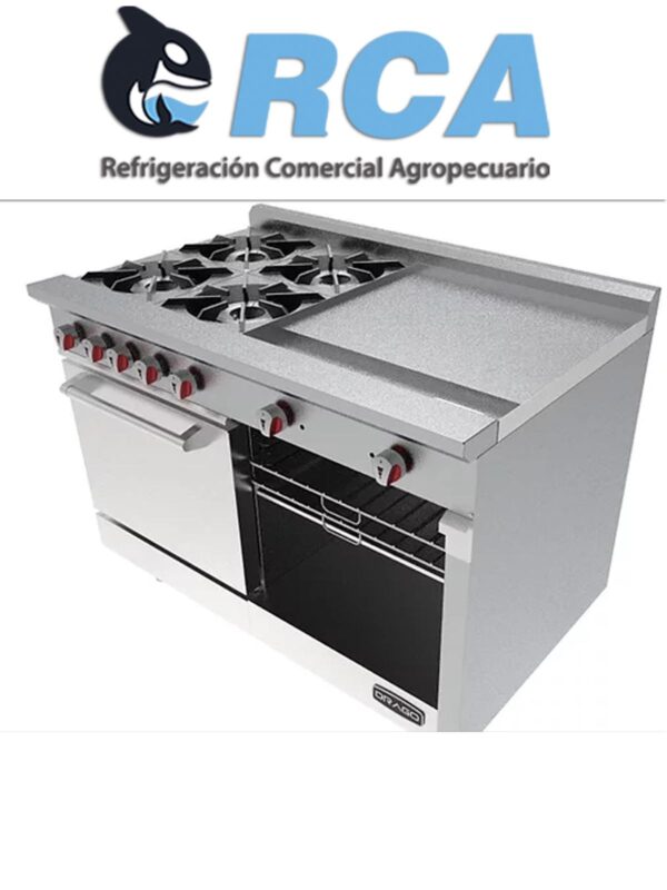 Estufa Drago 4 Quemadores, Horno y Plancha CG-41 PD