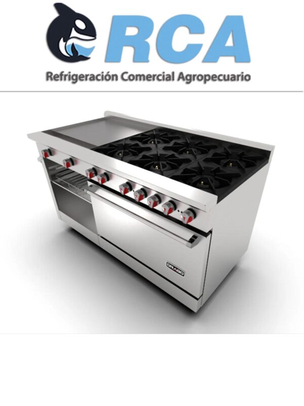 Estufa Drago 6 Quemadores, Horno y Plancha CG-61 PD