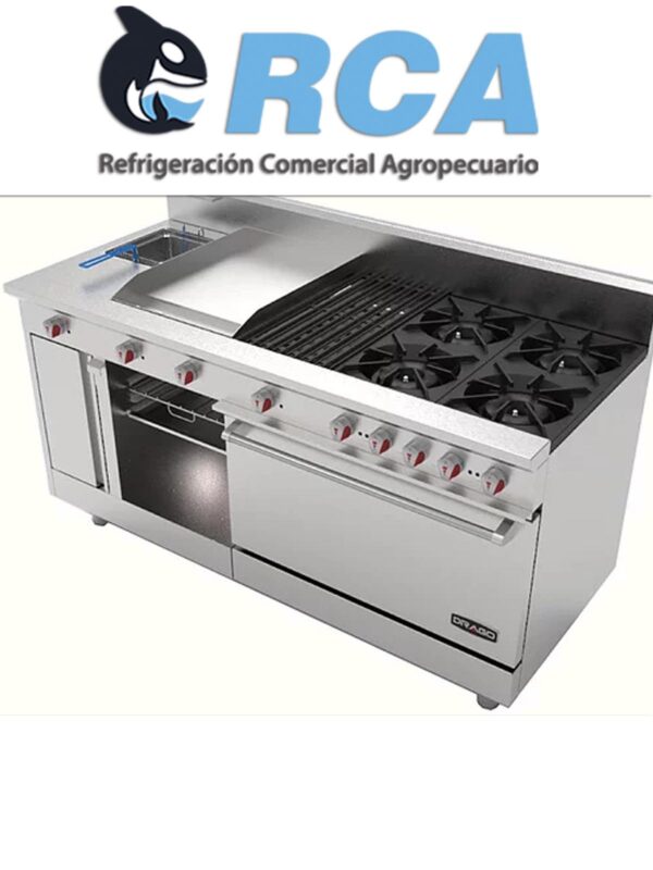 Estufa Drago UNIVERSAL STD Horno, Asador, Plancha 1 Pie, Freidora Y Gratinador
